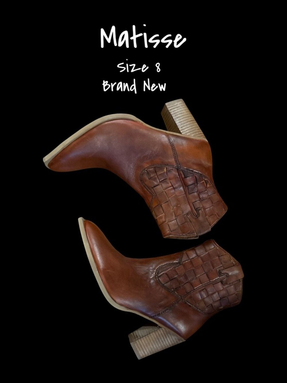 Matisse Dawn Western Ankle Boot Brown Size 8 US - Brand New